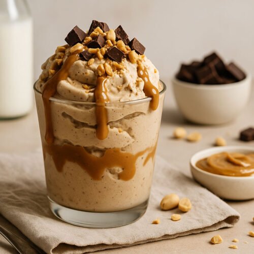 Glace Snickers protéinée, une recette gourmande et healthy au Ninja Creami