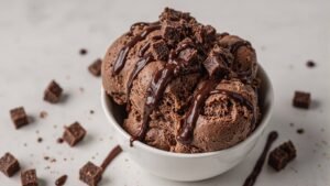 Glace brownie fudge au chocolat protéinée