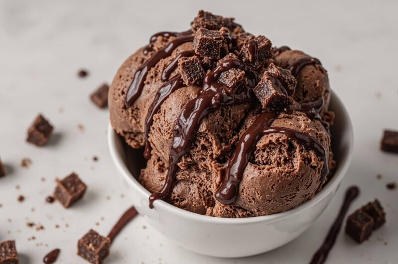 Glace brownie fudge au chocolat
